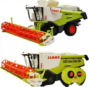 Lodër telekomandë kombajnë Claas Lexion 780, shkallë 1:20, 2.4GHz, jeshile e bardhë