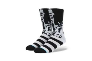 Çorape Stance Beast Coast Anthem, crew, për meshkuj, të bardha, madhësia L XL