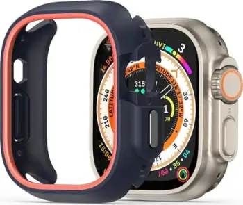 Mbulesë orë Dux Ducis Bamo për Apple Watch Ultra 49mm, polikarbonat dhe silikon, e zezë portokalli