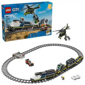 Lodër LEGO City 60508 Police Train Heist, 1313 pjesë, tren policie, shumëngjyrëshe