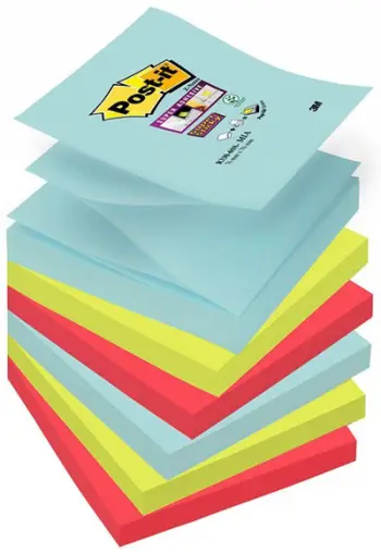 Fletëngjitëse Post it Super Sticky Z Notes Cosmic, 76x76mm, 6x90 fletë, shumëngjyrëshe