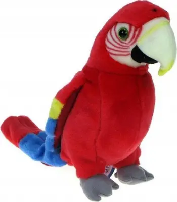 Lodra pelushi Dubi Red Parrot, 25cm, e kuqe