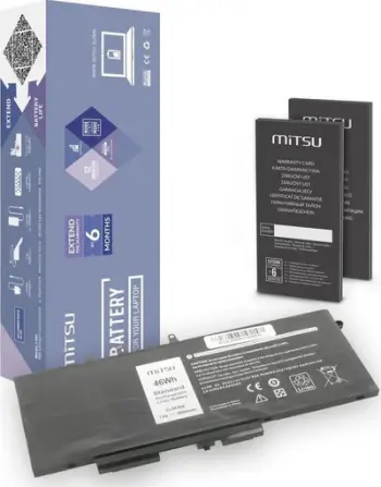 Bateri laptopi Mitsu për Dell Latitude 5490 5590, 46Wh, 6000mAh, e zezë