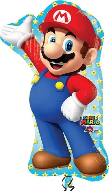 Balonë folie Super Mario Bros Mario Supershape, 33", shumëngjyrëshe