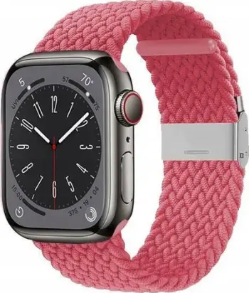 Rrip ore Apple Crong Wave Band Braided, për Apple Watch 38/40/41 mm, elastik, rozë