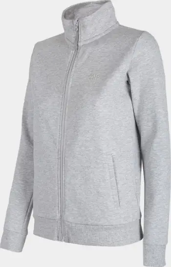 Bluzë sportive femrash 4F H4Z22 BLD351, zinxhir i plotë, 4FWarm, gri melange
