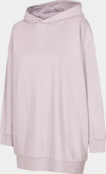 Bluzë me kapuç 4F H4Z22 BLD028, oversize, për femra, vjollcë e çelët