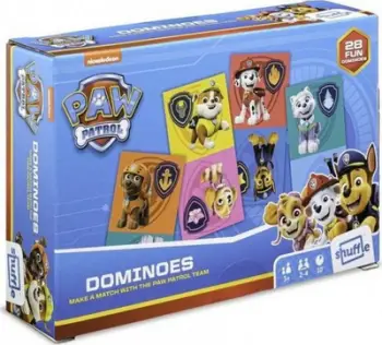 Lojë domino Paw Patrol Cartamundi, 28 pllaka, shumëngjyrëshe