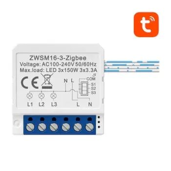 Çelës inteligjent ZigBee Avatto ZWSM16 W3, 3 kanale, montim i fshehtë, i bardhë