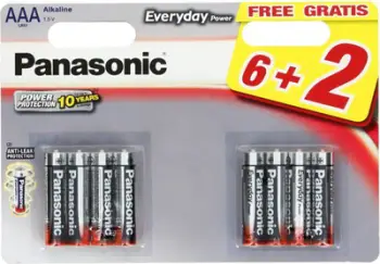 Bateri alkaline Panasonic Everyday Power LR03, AAA, 1.5V, paketim 8 copë