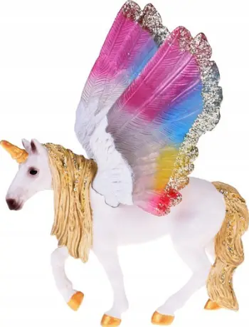 Figurinë lodër Unicorn Pegasus ZA5019, plastike, me krahë, e bardhë