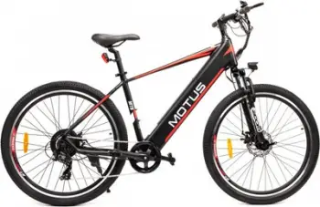 Biçikletë elektrike malore Motus MTB 27.5, motor 250W, bateri 36V 12.5Ah, e zezë portokalli