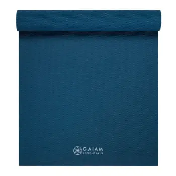 Tapet yoga Gaiam Essentials 63314, 6mm, me rrip bartjeje, blu navy