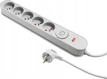 Prizë zgjatuese Plastrol Surge Protector, 5 dalje, kabllo 1.5m, gri