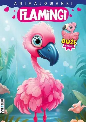 Liber ngjyrosjeje Flamingos Animalowanki, me ngjitëse, për fëmijë