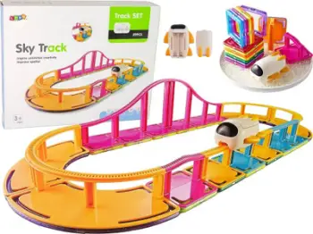 Set blloqe magnetike LeanToys Sky Track 14666, 29 elemente, shumëngjyrëshe