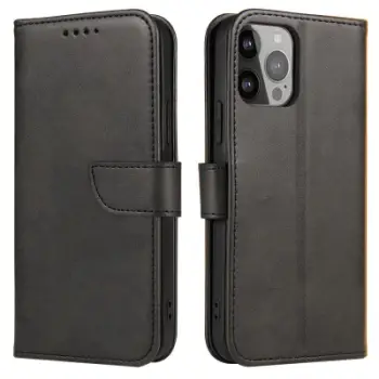 Këllëf portofol për telefon Samsung M54, lëkurë eco, mbyllje magnetike, i zi