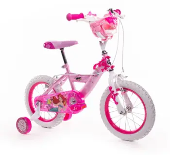 Biçikletë për fëmijë Huffy Princess Jr 24371W, 14", me rrota ndihmëse, rozë