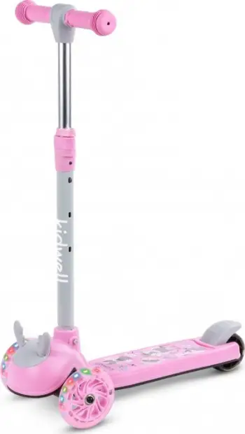 Trotinet balancues Kidwell Deer, 3 rrota LED, për fëmijë, rozë