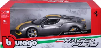 Maketi veturë Bburago Ferrari 296 GTB Assetto Fiorano 2022, 1:18, metal, gri metalike