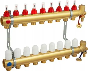 Manifold ngrohje nën dysheme Perfexim, 6 qarqe, set i plotë, bronz