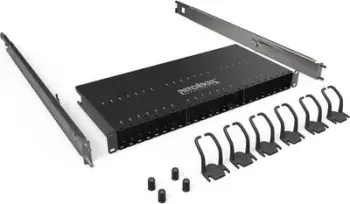 Kornizë rack PATCHBOX PBXFRAME, për organizim kabllosh, metalike, e zezë