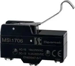Çelës miniaturë Spamel MS1706, levë e gjatë e përkulur, 15A