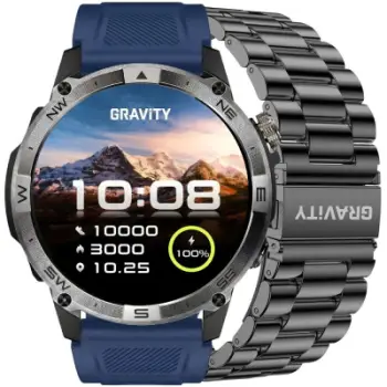 Ora inteligjente Gravity GT46-2, ekran AMOLED 1.43", Bluetooth, blu e zezë