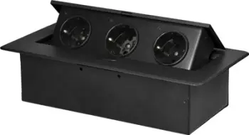 Prizë e fshehur për mobilje OR GM 9032, 3x Schuko, 3680W, e zezë