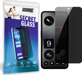 Xham mbrojtës Grizz SecretGlass për Nothing CMF Phone 1, hibrid, me privatësi, i zi