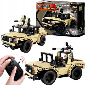 Lodër ndërtuese R/C Military Car, automjet ushtarak, telekomandë