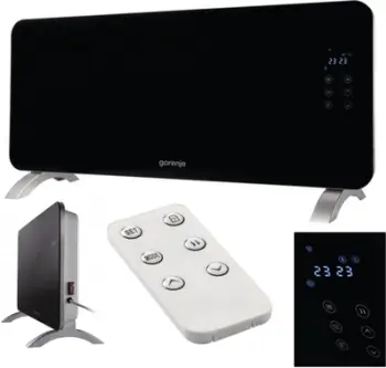 Ngrohës konvektor Gorenje Glass, 2000W, timer, xham i zi