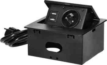 Prizë e fshehur banaku ORNO OR-GM-9029/B, 1x 230V Schuko, 2x USB, kabllo 1.5m, e zezë