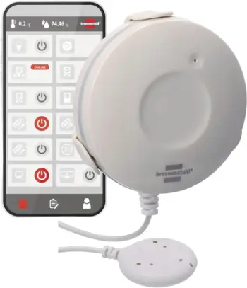 Detektor uji Brennenstuhl Connect Zigbee WM CZ 01, sirenë zanore, kontroll me aplikacion, i bardhë