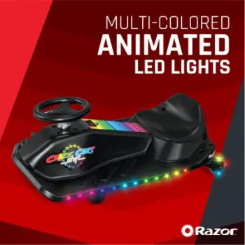 Go-kart elektrik Razor Crazy Cart Shift Lightshow, litium, 8 mph, i zi