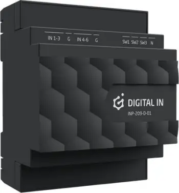 Modul hyrës digjital Grenton V.2 Digital In 6+3, për shinë DIN, i zi