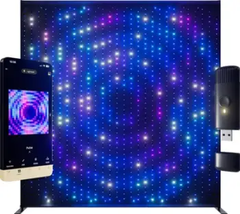 Panel ndriçues LED Twinkly LIGHTWALL, 1120 LED RGB, kontroll me aplikacion, i zi
