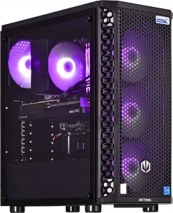 PC desktop gaming Actina Intel Core i5-14400F, 32GB RAM, SSD 1TB, i zi me ndriçim vjollcë