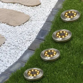 Set llambash solare Hi për kopsht, 4 copë, të argjendëta