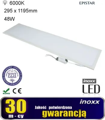 Panel tavani LED Inoxx PAN48W120/30, 48W, 120x30cm 6000K, i bardhë