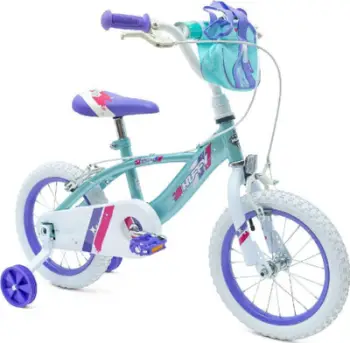 Biçikletë fëmijësh Huffy Glimmer 14", me rrota ndihmëse, teal