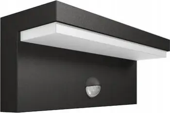 Lampë murale e jashtme Philips Bustan Sensor, LED, 2700K, antracit