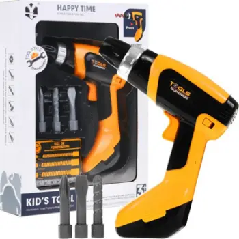 Stërvitëse lodër për fëmijë Tools Superior, elektrike me bateri, me 3 maja ndërroshme, portokalli e zezë