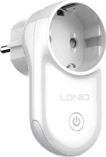 Prizë smart Wi-Fi LDNIO SEW1058, 16A, me dritë nate LED, e bardhë