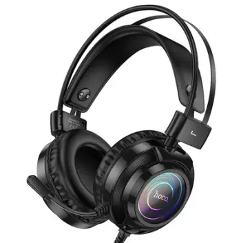 Kufje gaming Hoco W110, USB A dhe 3.5mm, 2m, e zezë