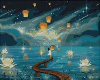 Set pikture me numra Symag Paint It BS52418 Night of lights, 40x50cm, shumëngjyrëshe