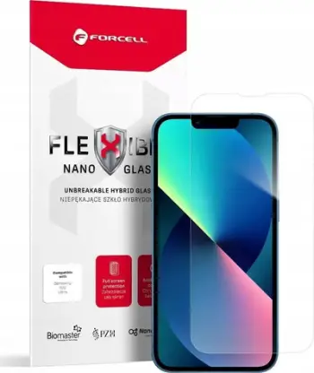 Xham mbrojtës Forcell Hybrid Nano Glass për iPhone 13 mini 5.4", fleksibël, transparencë e lartë