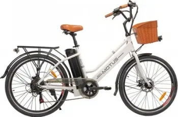 Biçikletë elektrike Motus City 26, motor 250W, bateri 36V 12.5Ah, e bardhë