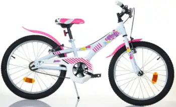 Biçikletë fëmijësh Bimbo Bike Candy 20", çelik, fren V-brake, e bardhë rozë