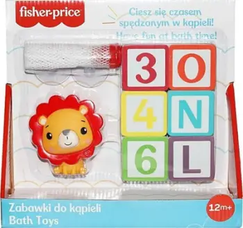 Lodër banjoje Fisher-Price CFGMBT004A, shkronja dhe numra, me figurë luani, shumëngjyrëshe